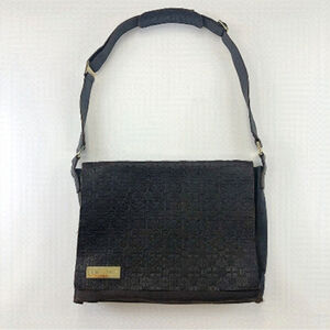 DUSSAULT brown leather Limited Edition Gene Simmons messenger bag